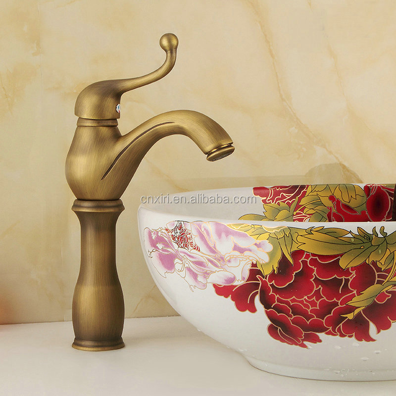 ornate animal elephant curved brass basin faucet hot and cold water mixer XR-GZ-8009