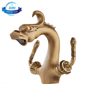 Bathroom sink faucet antique animal shape faucet dragon water mixer tap XR8040