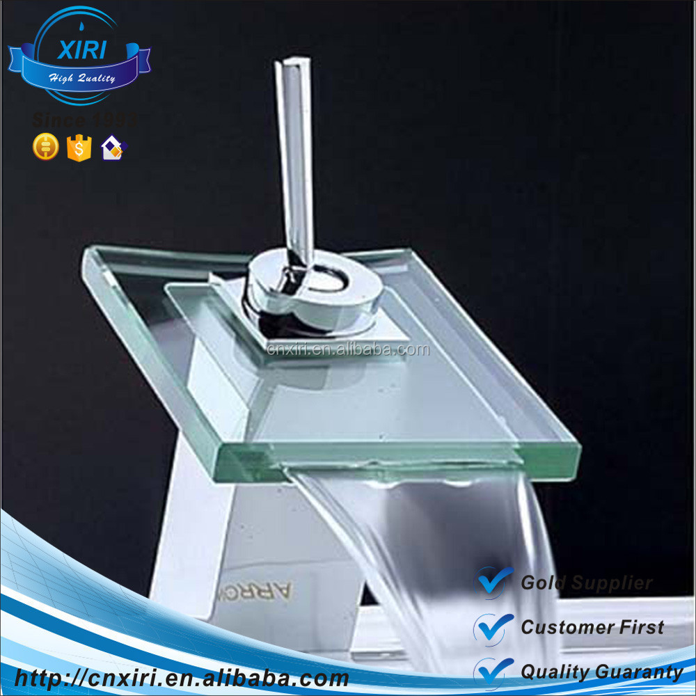 Fancy vessel sink glass waterfall faucet C3003