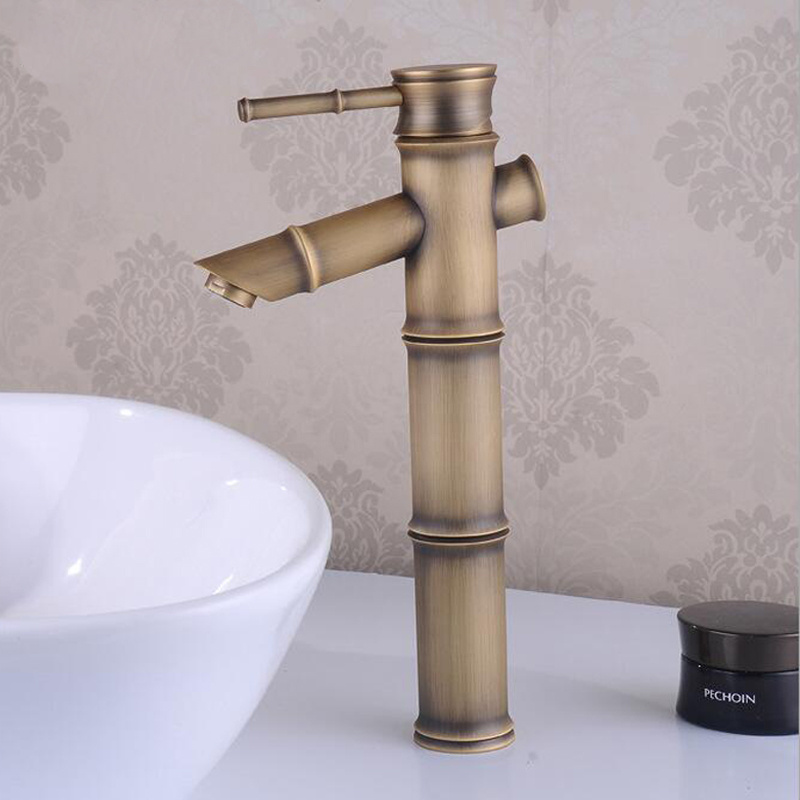 Factory Direct Wholesale Antique Bamboo Faucet Copper Mixer Taps hot and cold Faucet AF1034