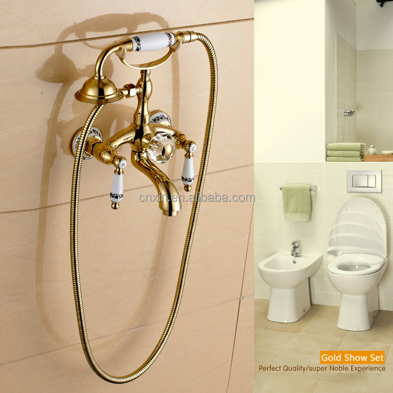 (SF1030) European Style Antique Wall-Mounted Bath Tub Faucet with Hand Shower