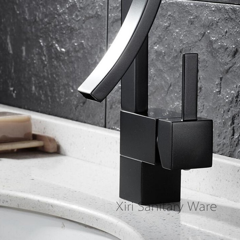 Bathroom sink faucet waterfall tap mixer black kitchen faucet creative design B5431