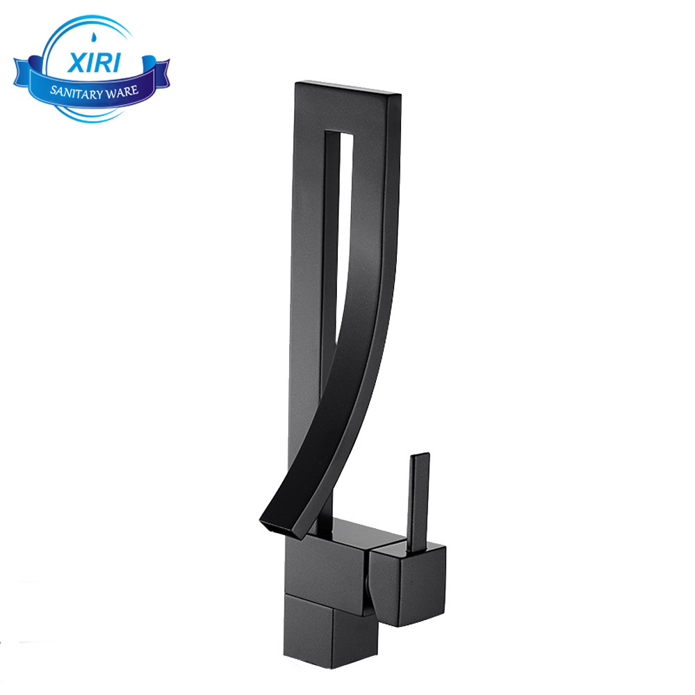 Bathroom sink faucet waterfall tap mixer black kitchen faucet creative design B5431