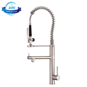 High quality pull down kitchen faucet flexible hose for kitchen mixer faucet nickel brushed sink faucet pull out