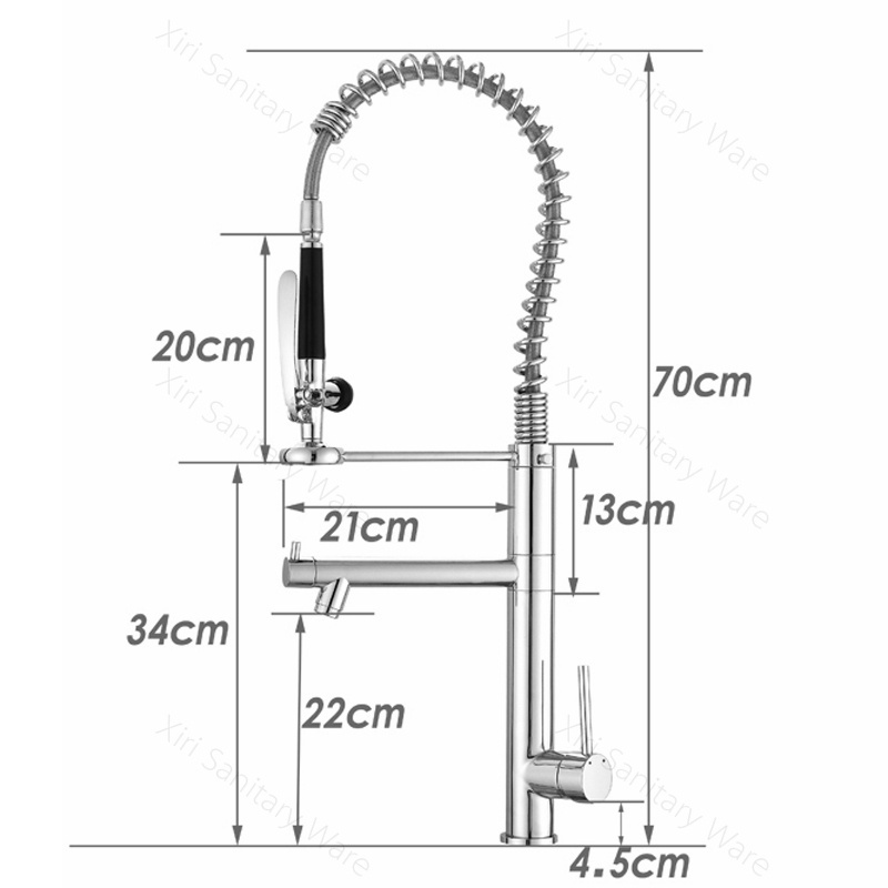 High quality pull down kitchen faucet flexible hose for kitchen mixer faucet nickel brushed sink faucet pull out