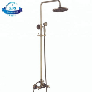 European antique brass shower set dual handle bronze bath shower faucets SF0260