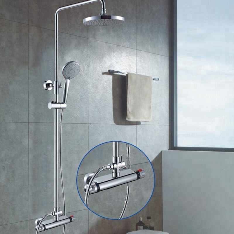 Constant Temperature Control Shower Sets In Wall Thermostatic Mixing Valve Shower Faucet with Rain Showerhead