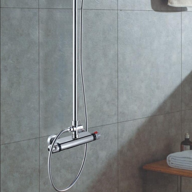 Constant Temperature Control Shower Sets In Wall Thermostatic Mixing Valve Shower Faucet with Rain Showerhead