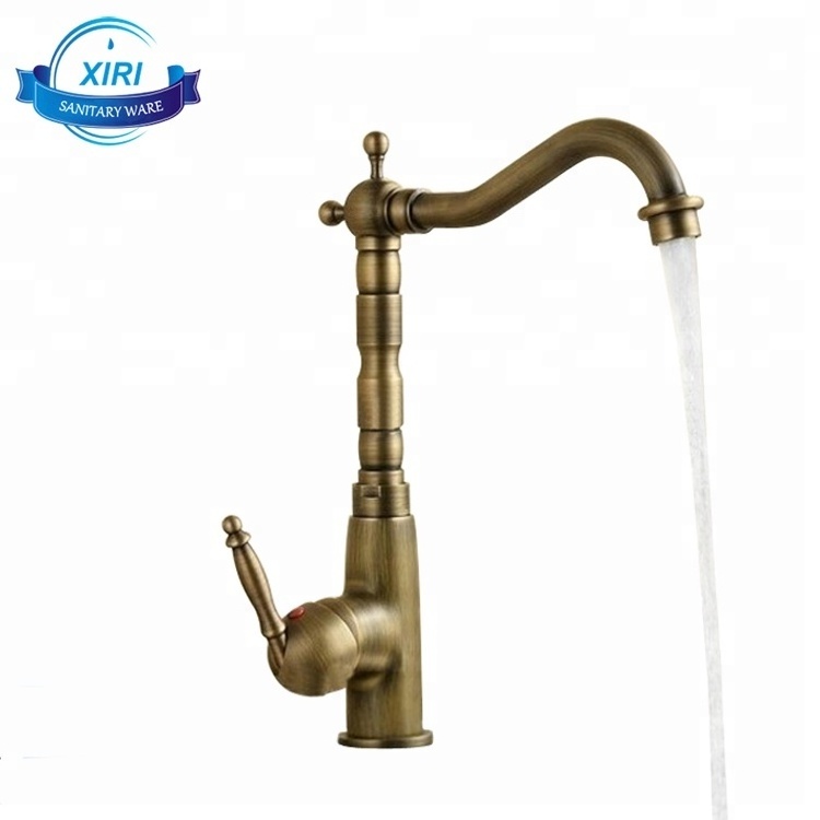 Wholesale classic antique copper kitchen sink tap cheap brushed kitchen faucets 8103