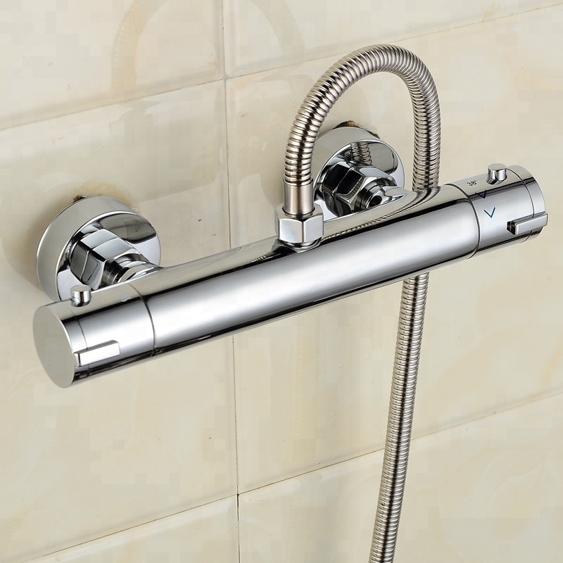 Wall Mount Exposed Constant Temperature Control Shower faucets Thermostatic Shower Mixer Faucet