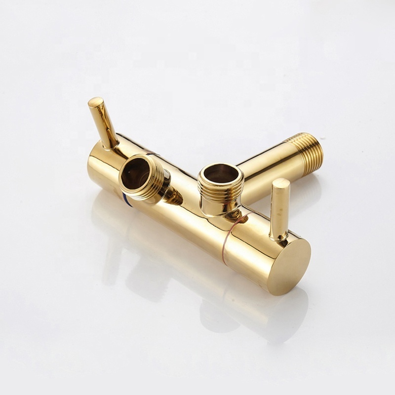 Luxurious Brass Wall Mounted Golden Toilet Bidet Cold Water Tap Bathroom Gold Muslim Bidet Faucet Set SF1356