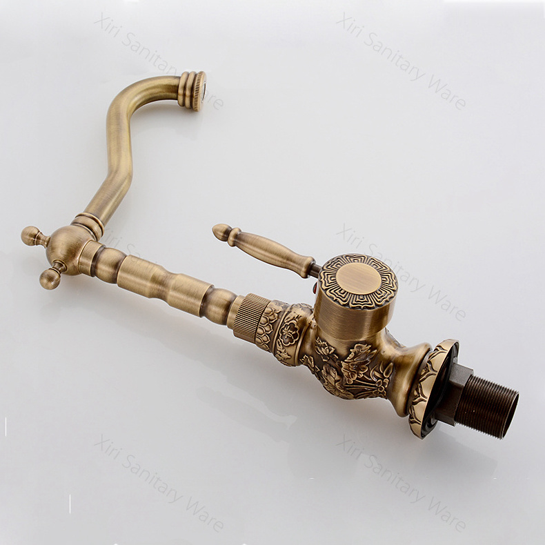 Antique faucet bathroom sink faucets with hot water basin mixer faucet for bathroom XR0124