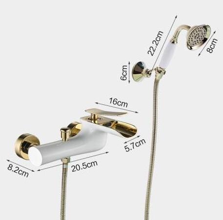 Brass Waterfall Bathtub Faucet Into The Wall Bath Simple Shower Set Faucet Hot And Cold Water XR0279