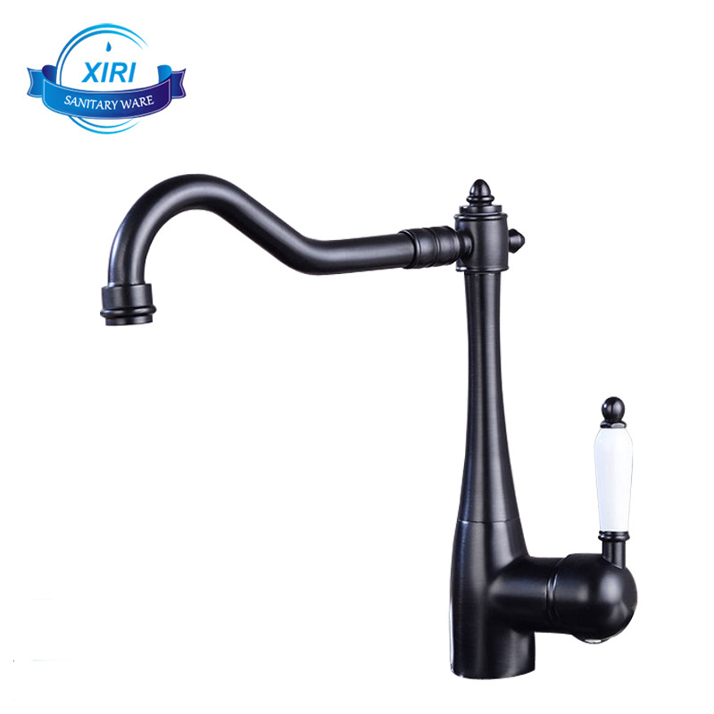 European Style Brass Kitchen Faucet Single Handle Oil Rubbed Bronze Tap Hot Mixer & Cold Water Faucet XiRi-8780