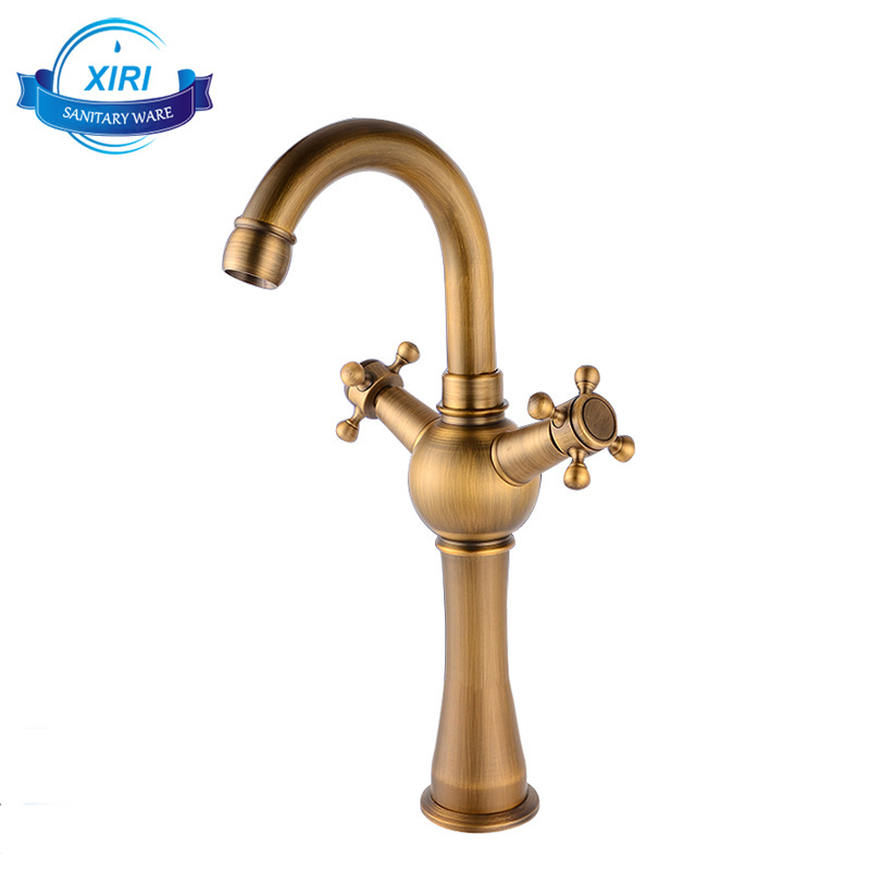 Antique Brass Basin Faucet Mixer Tap Dual handle basin hot and cold faucet  tap AF1009