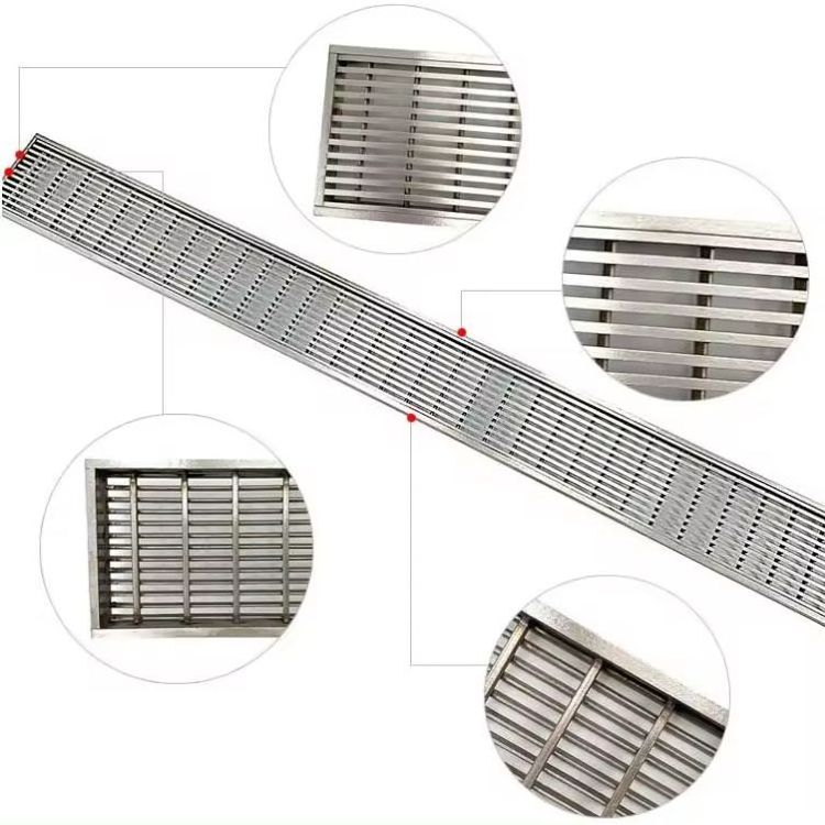 Custom portable rain water gutter drains roofing cleaning guard gutters stainless steel strip drain cover gully grating covers