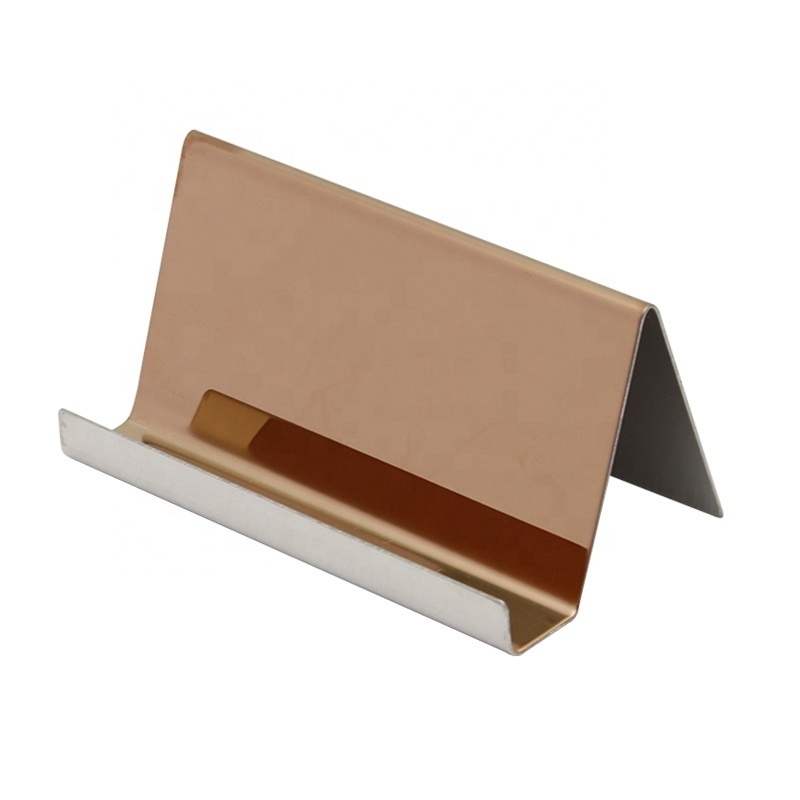 Desktop Stainless Steel  Business Card Metal  Holder  Office Supplies Custom Memo Name Card Holder