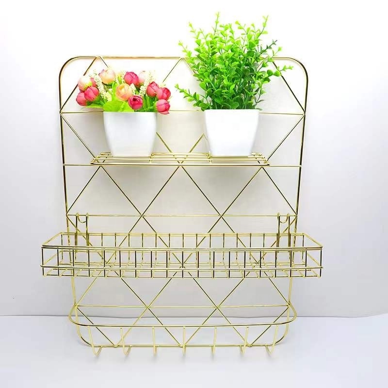 Custom Iron Wire Ornament Display Rack Storage Rack Creative Wall Mesh Photo Wall Hanging Ornaments