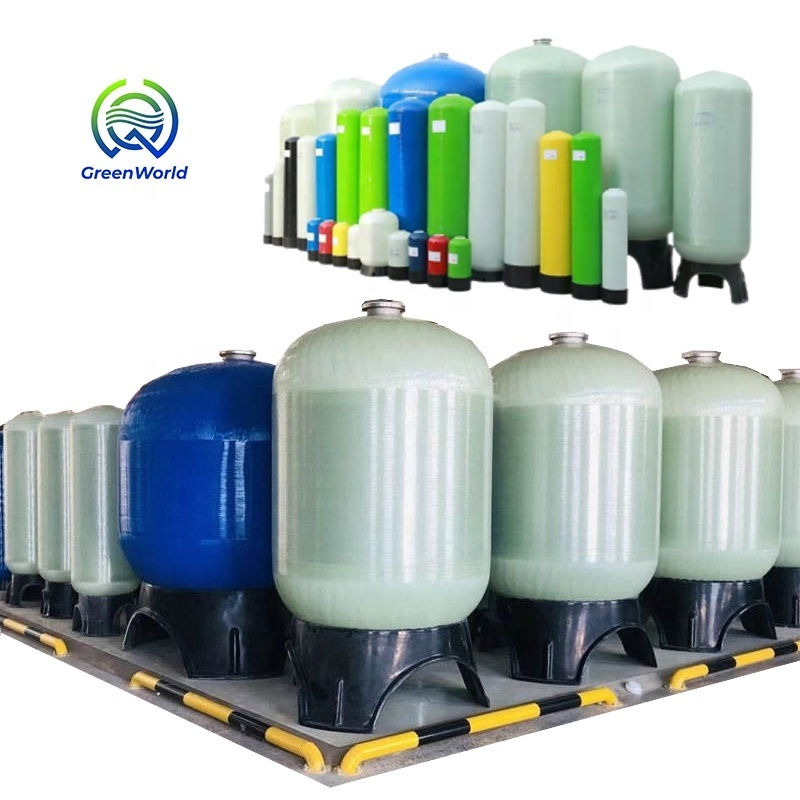 GreenWorld galvanized steel square pvc water pressure tank sand filter dosing tank carbon filter stainless steel pe grp FRP tank