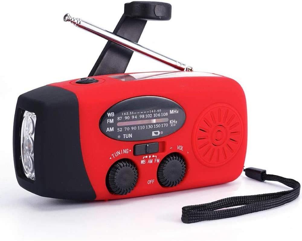 2023 new model Weather Radio with AM FM SOS flash torch 2000mAh power bank Dynamo Solar Emergency Hand Crank radio