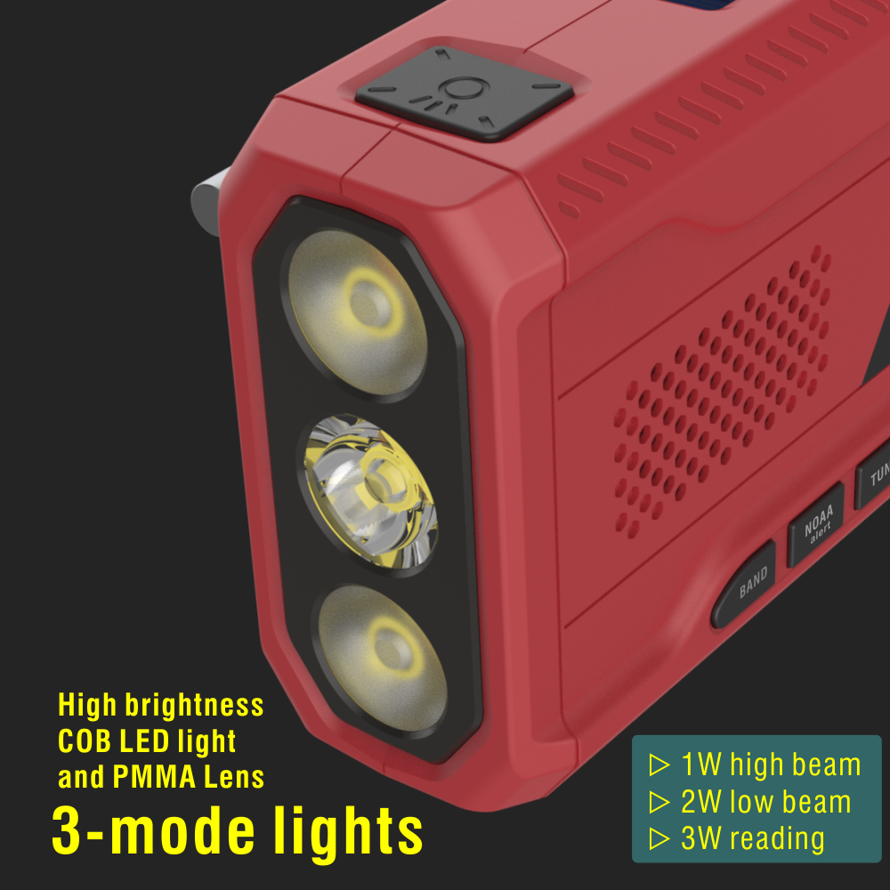 Portable Crank Solar Emergency DAB/DAB+/FM Digital Radio with Built-in 5000 mAh Battery, Reading Lamp SOS Alarm for Outdoor Use