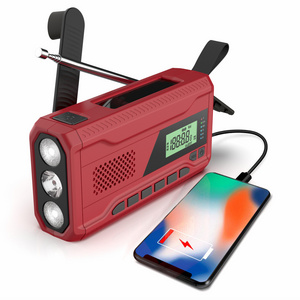 Portable Crank Solar Emergency DAB/DAB+/FM Digital Radio with Built-in 5000 mAh Battery, Reading Lamp SOS Alarm for Outdoor Use