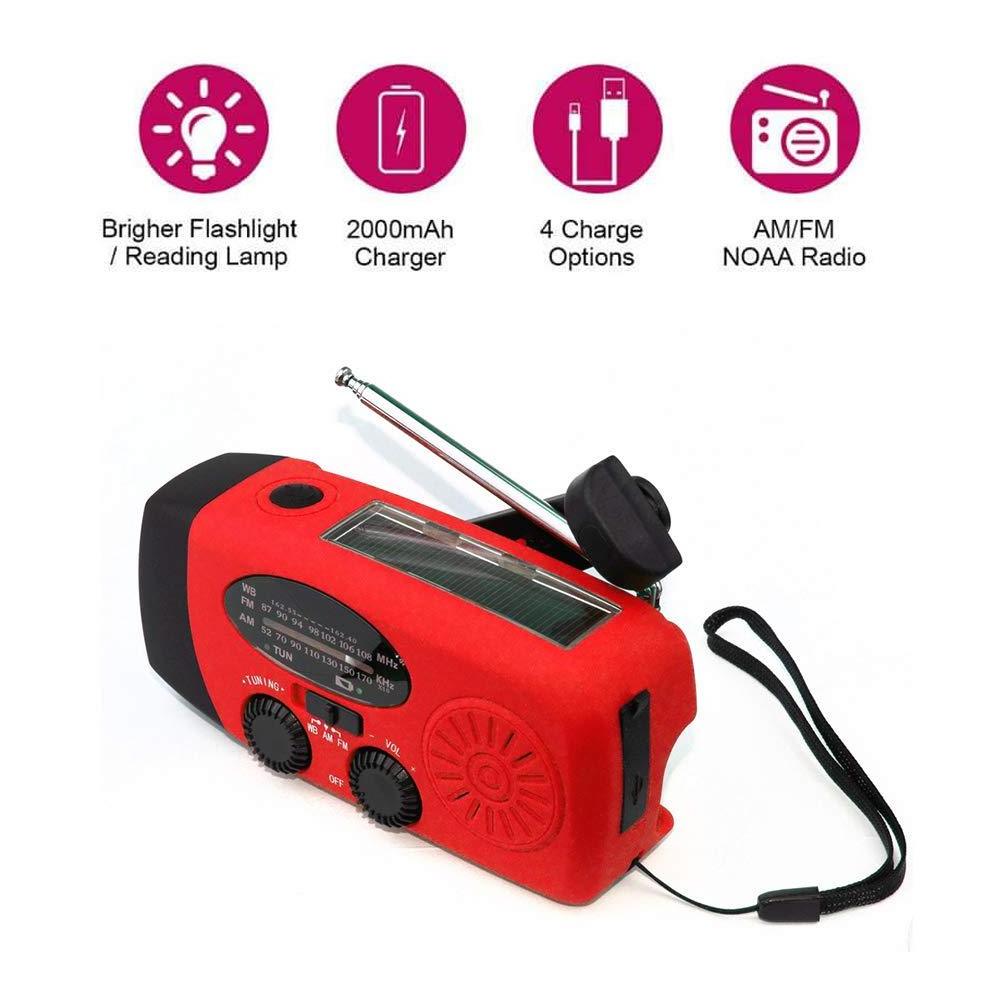 2023 new model Weather Radio with AM FM SOS flash torch 2000mAh power bank Dynamo Solar Emergency Hand Crank radio