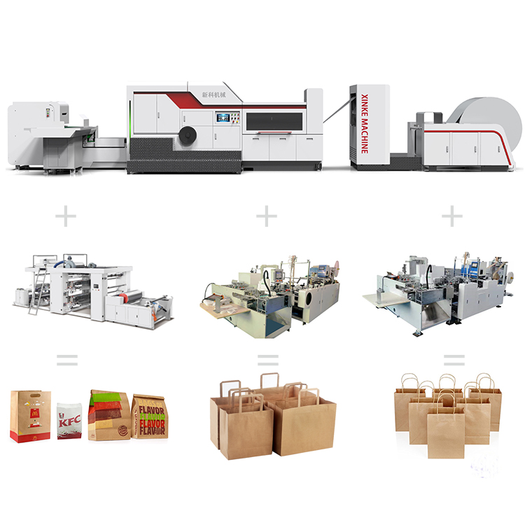 China semi automatic high speed Paper Bag Making Machine Price With Color Printing Paper Bags Machine Making