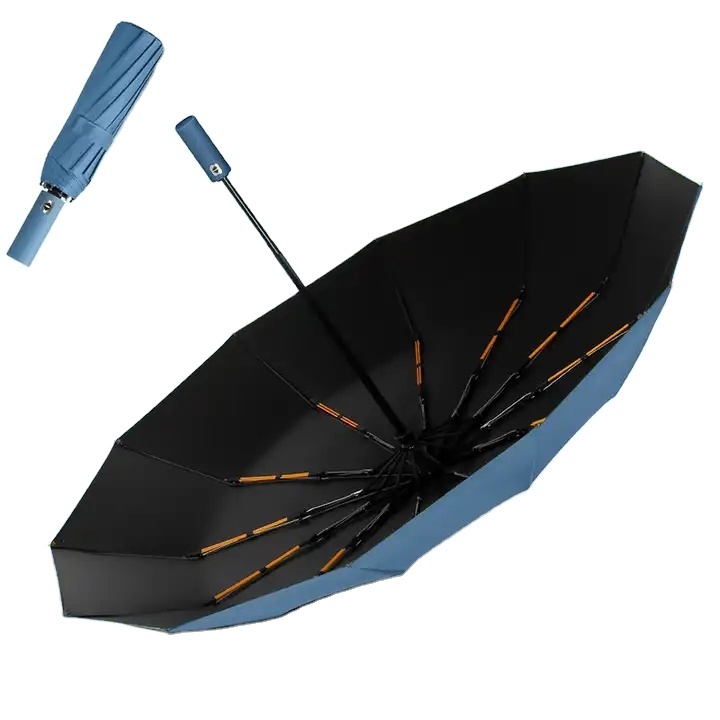 Compact Travel Folding Umbrella Windproof Rainproof Auto Open/Close Anti-UV Plastic Handle Manual Control Pongee Big Travel