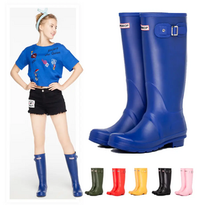 Women's Anti-Slip Long Rain Boots Waterproof Garden Shoes with Rubber Insole for Outdoor Work