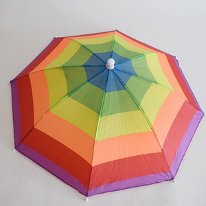 Mini umbrellas for the rain umbrella hat outdoor head wearing colorful travel