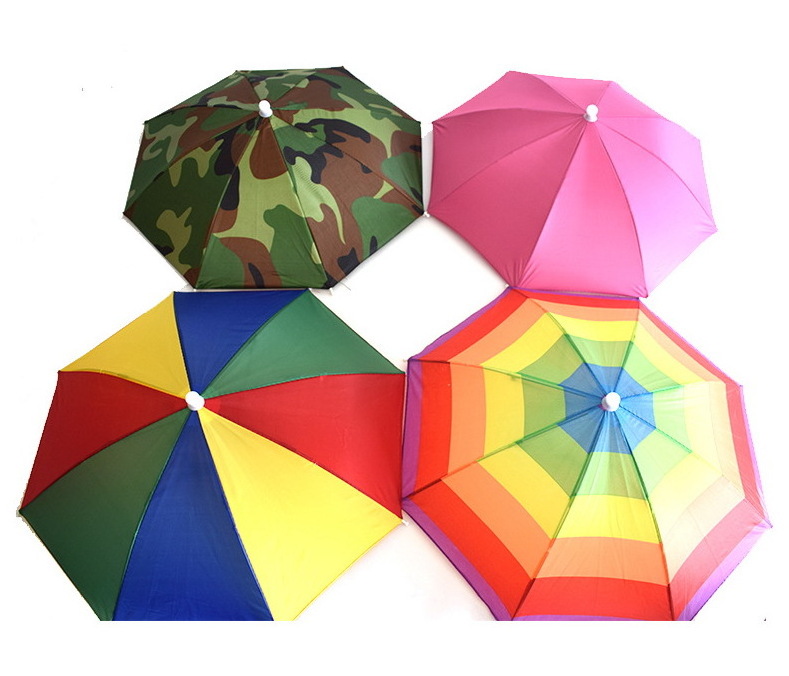 Mini umbrellas for the rain umbrella hat outdoor head wearing colorful travel