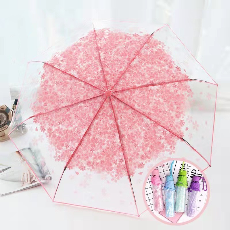 Celebrities' Choice Automatic Folded Bubble Canopy Clear Umbrella for Children Pongee Fabric Sunshade for Travel