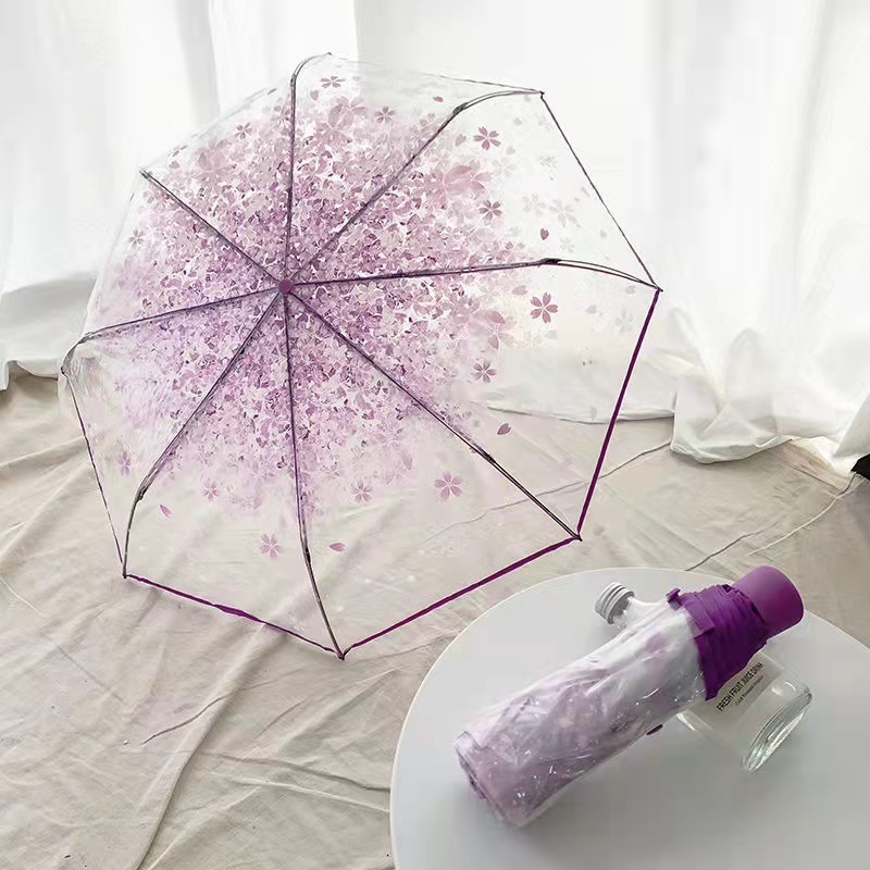 Celebrities' Choice Automatic Folded Bubble Canopy Clear Umbrella for Children Pongee Fabric Sunshade for Travel