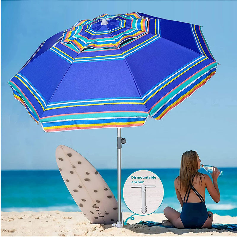 Beach Umbrella Bohemian Style Manual Control Sunshade Featuring UV Customizable Pongee Fabric Adults Straight Manual Store Rain