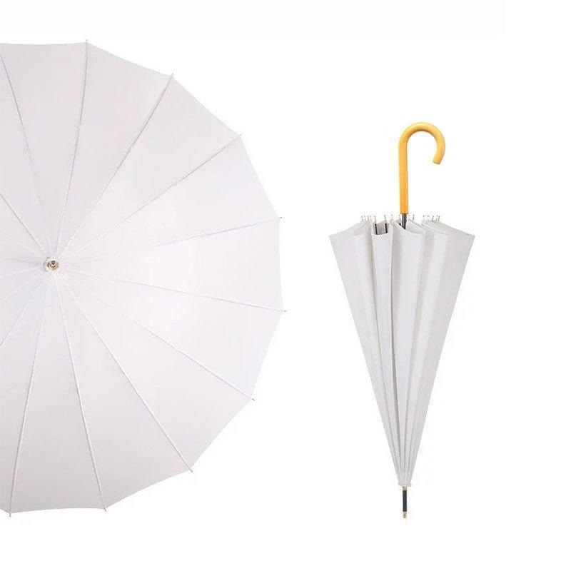 Luxury 23-Inch Oversize Business Umbrella 16K Ribs Japan Style Fashion Wood Handle New Fabric Promotional Advertising Umbrella