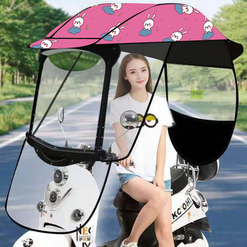 Motorcycle Sun Visor Shade Tent Umbrella Windshield Canopy Motorbike Roof Motor Bicycle Mobility Scooter Sunshade Rain Cover