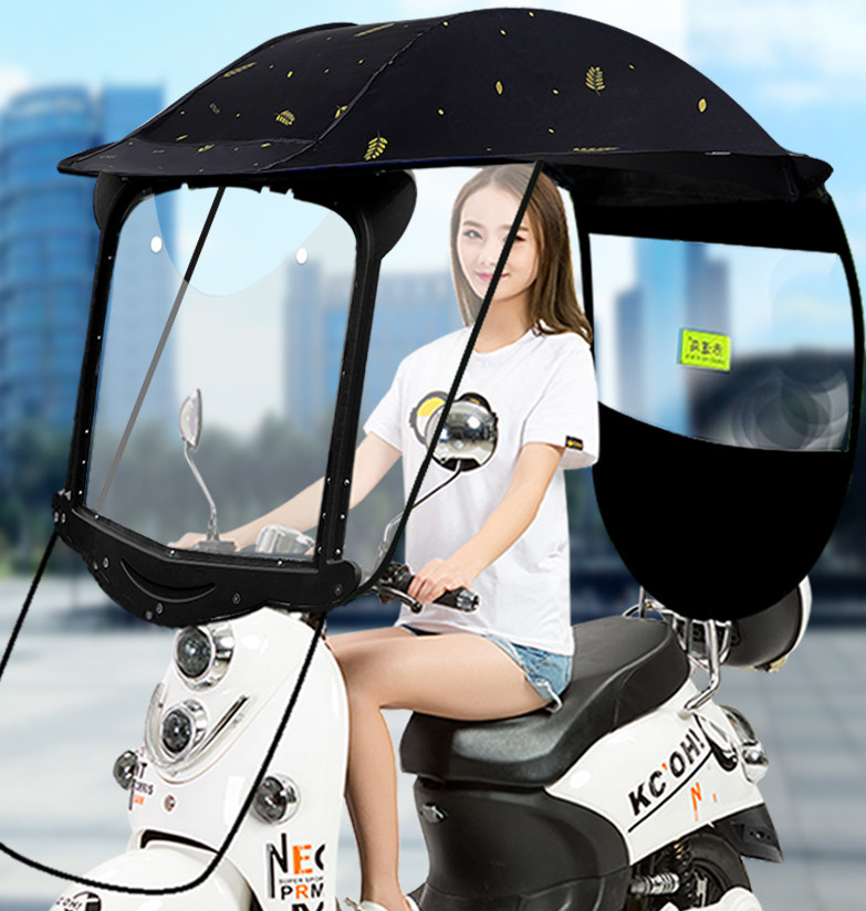 Motorcycle Sun Visor Shade Tent Umbrella Windshield Canopy Motorbike Roof Motor Bicycle Mobility Scooter Sunshade Rain Cover