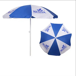 Hot Sale Adjustable Fabric Beach Umbrella 8k Sunshade Panel Manual Control Travel Custom Logo UV Resistant Sun Shade Shelter