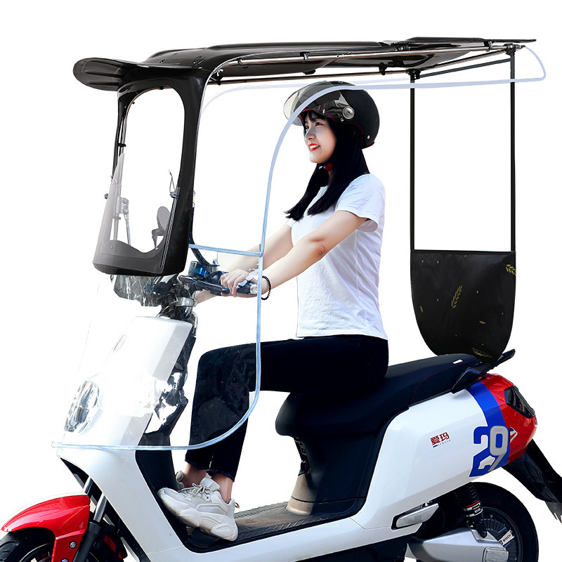 Sun Shade Umbrella Dust-Proof Rain Cover for Motorcycle and Electric Vehicles Scooters for Rain Protection