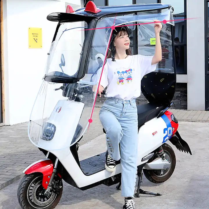 Sun Shade Umbrella Dust-Proof Rain Cover for Motorcycle and Electric Vehicles Scooters for Rain Protection