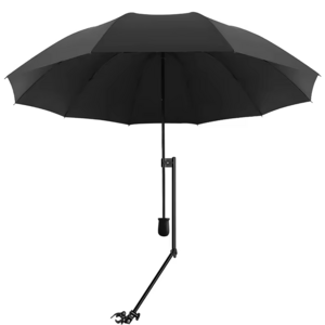 UPF 50+ Beach Umbrella with Adjustable Universal Clamp for Stroller, Bleacher, Patio, Fishing, BBQ Parties