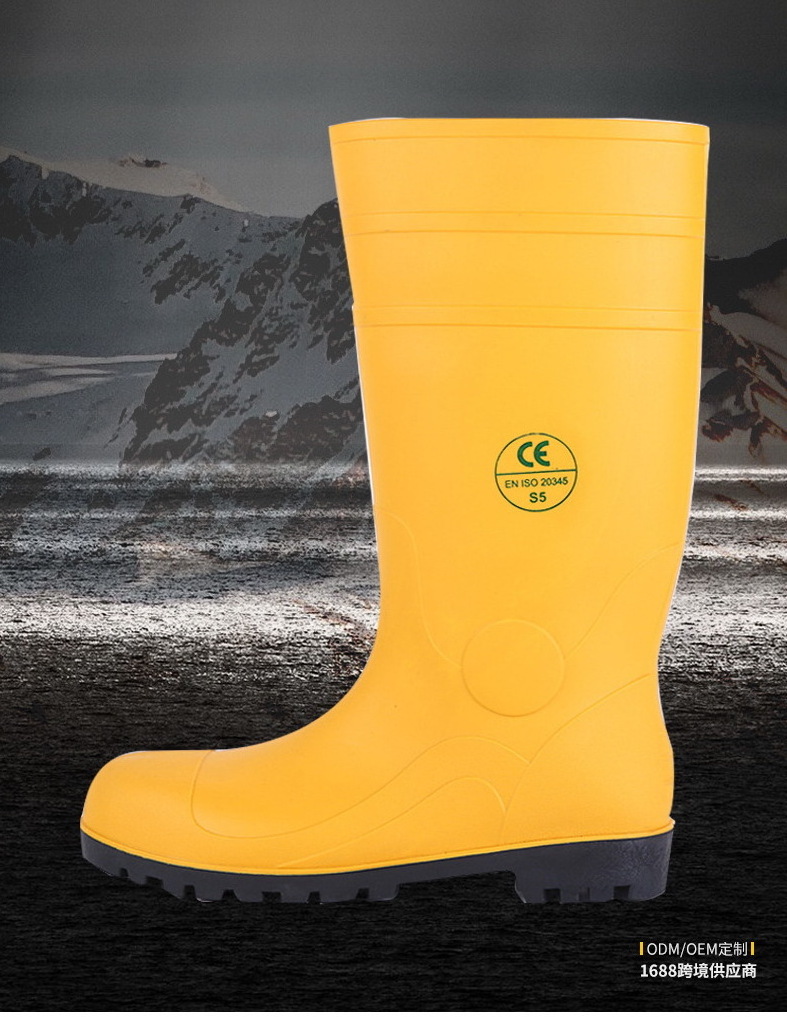 Wellington boots with Safety steel toe Rain Boots Industrial Mining Farming Use Labor Protection Water Shoes