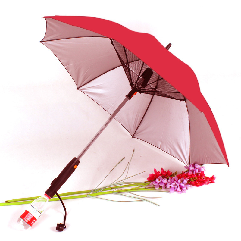 Smart Battery Operated Rain Windproof Umbrella Summer Contemporary Design Straight Umbrella 3 Folding Logo Printing Spray