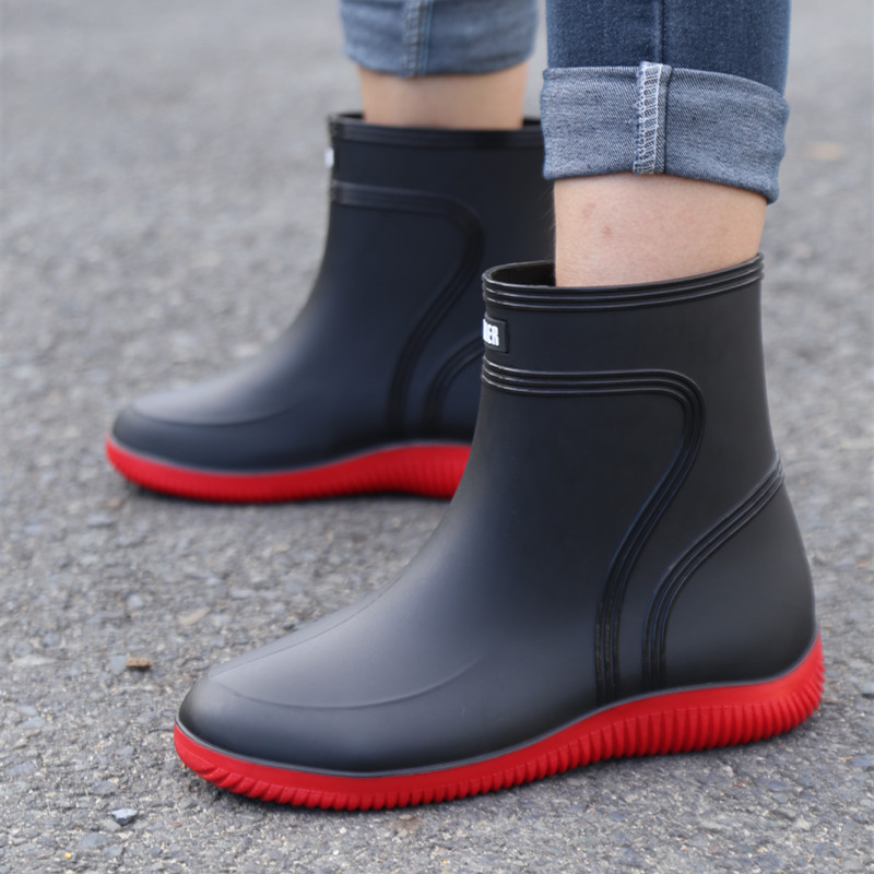 Fashion PVC Working Rain Boots Waterproof Man Rain medium height Shoes For Gentlemen