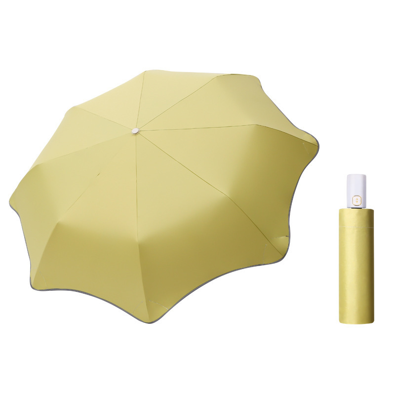 UV Protection Kids Folding Umbrella with round Corner Safety Rain Cover for Back to Sl Customizable Logo 6K Pongee Fabric Panels