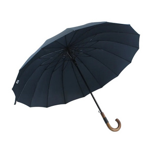 Auto Open J Handle Golf Umbrella Windproof UV Protected Pongee Fabric Waterproof Function Classic Stick Wedding Cane Umbrellas