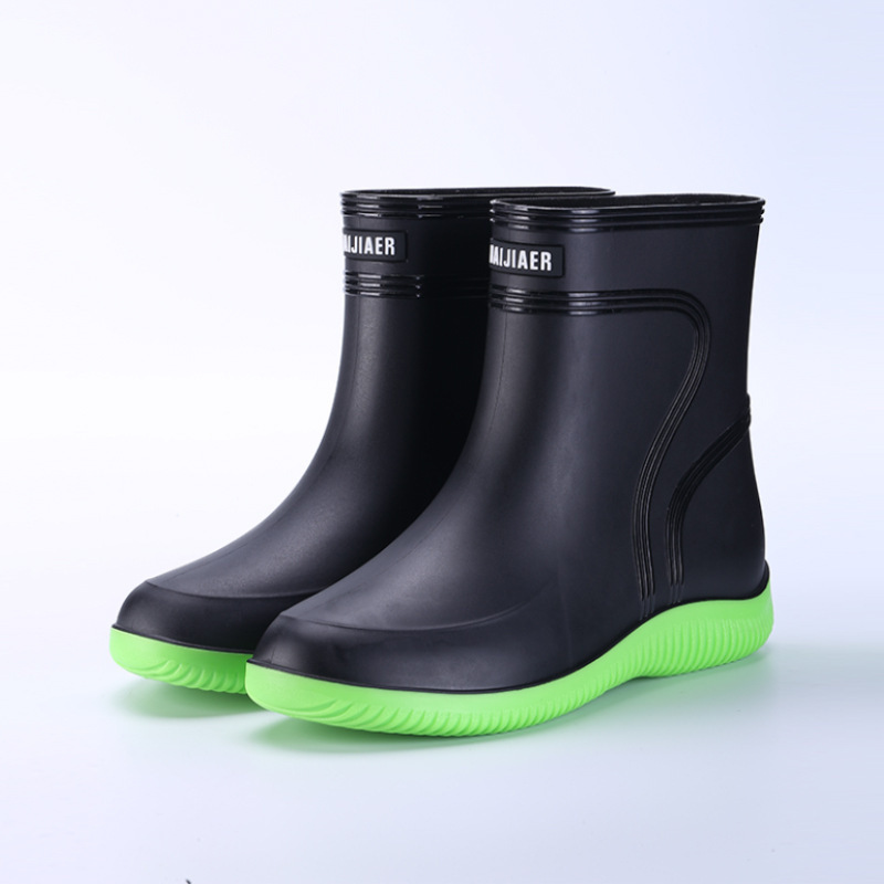 Fashion PVC Working Rain Boots Waterproof Man Rain medium height Shoes For Gentlemen