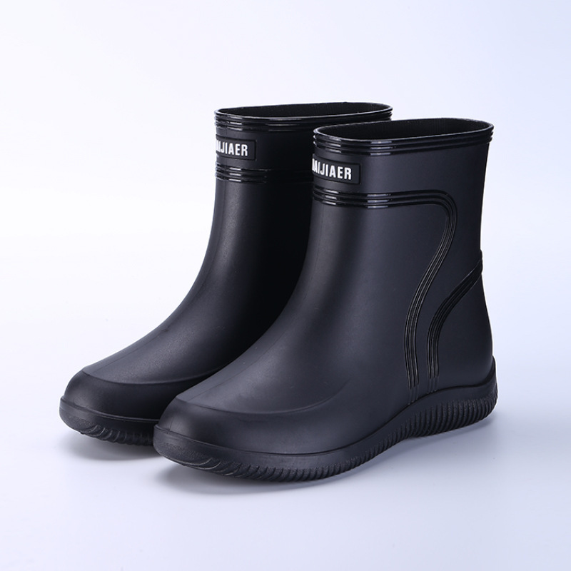 Fashion PVC Working Rain Boots Waterproof Man Rain medium height Shoes For Gentlemen