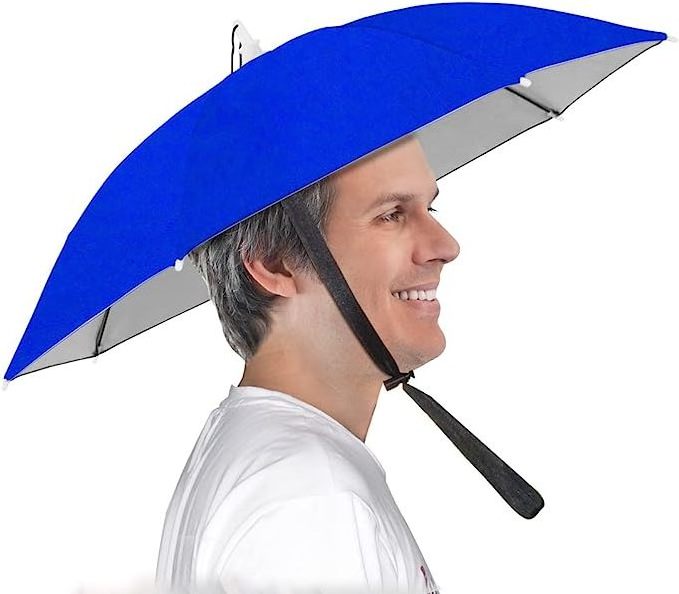 Adults & Children UV Resistant Waterproof Foldable Headwear Umbrella Hat Outdoor Garden Use Manual Control Nylon Fabric Material